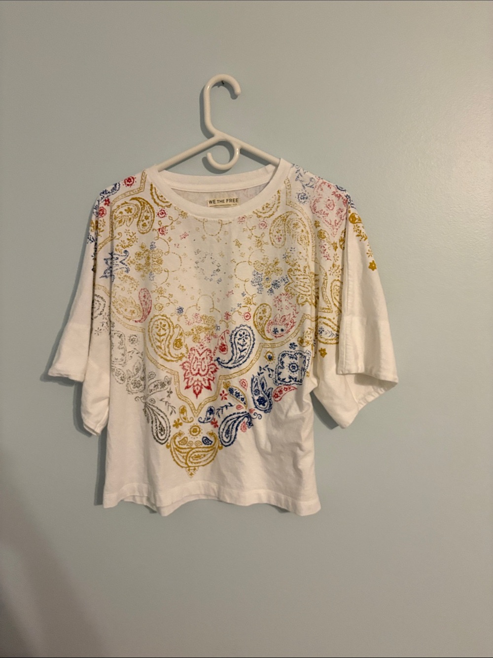We The Free White Multi-Color print tee